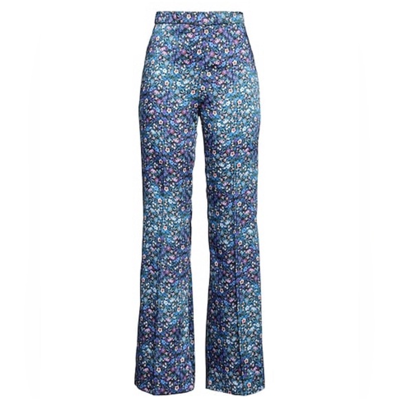 Sandro Donelo‎ Satin Floral Print Flare Pants NWT - Picture 1 of 12